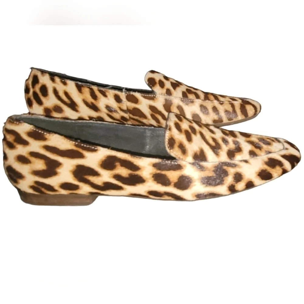 Gianni Bini Genuine Calf Fur Animal Print Loafer Shoes